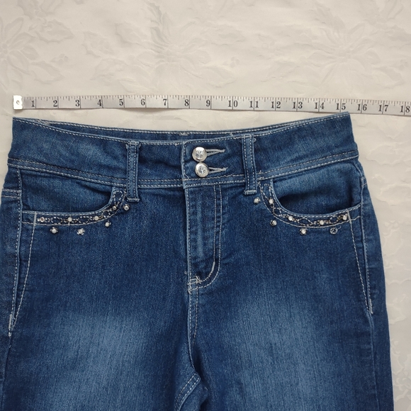 Cache crystals embellished flare wide leg jeans - Picture 5 of 10